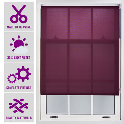 Furnished Made To Measure Day Light Roller Blinds - Aubergine Roller Blind For Windows And Doors (W)90Cm (L)165Cm - image 1