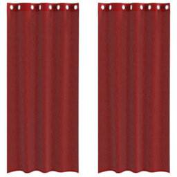 Walplus Voile Curtains With Grommets 2 Pcs Wine Red - thumbnail 2