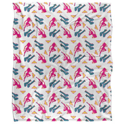 DC comics Wonder Woman Silky Patterned Supersoft Blanket White/multicoloured (One Size) - image 1