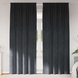 Walplus Curtains With Curtains 2 Pcs Light Grey 140 X 260 Cm Velvet