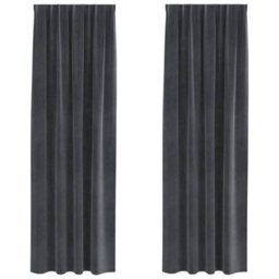 Walplus Curtains With Curtains 2 Pcs Light Grey 140 X 260 Cm Velvet - thumbnail 2