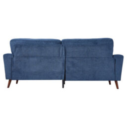 Living And Home 2-Seater Blue Chenille Upholstered Sofa With Pillows - thumbnail 3