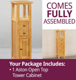 Hallowood Furniture Aston Open Top Tower Cabinet - thumbnail 7