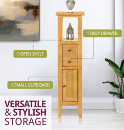 Hallowood Furniture Aston Open Top Tower Cabinet - thumbnail 5