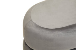 Premier Housewares Interiors By Premier Grey Velvet Round Footstool, Round Stool With Tufted Details, Pouffee With Decorative Round Design - thumbnail 4