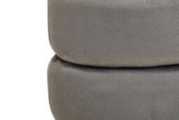 Premier Housewares Interiors By Premier Grey Velvet Round Footstool, Round Stool With Tufted Details, Pouffee With Decorative Round Design - thumbnail 5