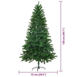 Vidaxl Christmas Tree With 150 Leds With Stand Green 150 Cm Pe - thumbnail 3