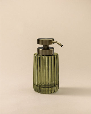 Cosmic Soap Dispenser, 300Ml, Resistant Glass, Large Button, Easy Refill, Green, Lido Collection - image 1