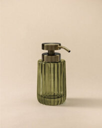 Cosmic Soap Dispenser, 300Ml, Resistant Glass, Large Button, Easy Refill, Green, Lido Collection