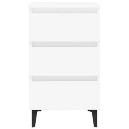 Berkfield Bed Cabinet With Metal Legs White 40X35X69 Cm - thumbnail 4