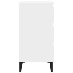 Berkfield Bed Cabinet With Metal Legs White 40X35X69 Cm - thumbnail 5