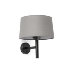 Luminosa Lighting Luminosa Windsor Wall Lamp With Shade Black, Grey 1X E27 - thumbnail 1