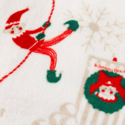 Duvet Day Elfie Printed Christmas Fleece Throw, Cream/mint, 130 X 150Cm - thumbnail 3