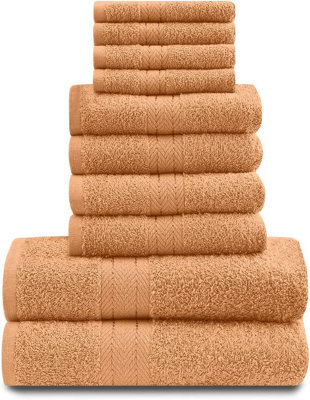 Gaveno Cavailia 10 Piece Toronto Towel Bale Set Peach Premier Super Soft And Quick Obsorbent Bath Towel - image 1