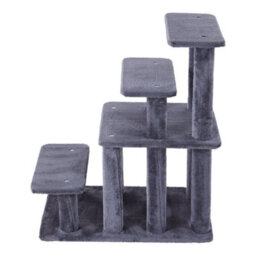 Thehotsale Grey Pet Stairs Cat Tree With 4-Step Climb Ladder For Climbing And Lounging, 38Cm W X 63Cm D X 73Cm H - thumbnail 4