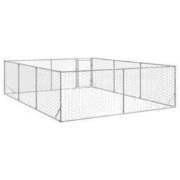Vidaxl Outdoor Dog Kennel With Door 3X4X1 M Galvanised Steel - thumbnail 5