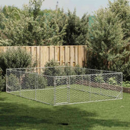 Vidaxl Outdoor Dog Kennel With Door 3X4X1 M Galvanised Steel - thumbnail 2