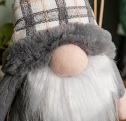 Samuel Alexander 73Cm Grey Sitting Christmas Gonk Decoration With Tartan Hat And Dangly Legs - thumbnail 5