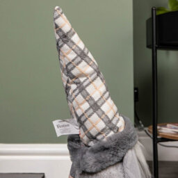 Samuel Alexander 73Cm Grey Sitting Christmas Gonk Decoration With Tartan Hat And Dangly Legs - thumbnail 4