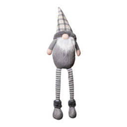 Samuel Alexander 73Cm Grey Sitting Christmas Gonk Decoration With Tartan Hat And Dangly Legs - thumbnail 9