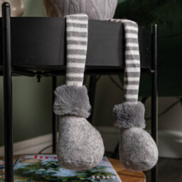 Samuel Alexander 73Cm Grey Sitting Christmas Gonk Decoration With Tartan Hat And Dangly Legs - thumbnail 8