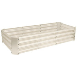 Harbour Housewares Raised Garden Beds - 2X Ivory Rectangular Bottomless Metal Raised Galvanised Steel Planter Box 180 X 90Cm - thumbnail 6