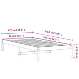 Berkfield Day Bed Without Mattress Wax Brown 80X200 Cm Solid Wood Pine - thumbnail 9