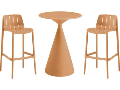 "Habitat and Garden Vaena"" High Stacking Bistro Table And Chairs - 2 Seater - Orange" - image 1