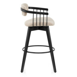 1 Atlantic Electra Bar Stool Beige Fabric Black Wooden Legs - thumbnail 3