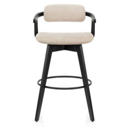 1 Atlantic Electra Bar Stool Beige Fabric Black Wooden Legs - thumbnail 6