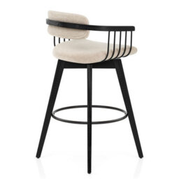 1 Atlantic Electra Bar Stool Beige Fabric Black Wooden Legs - thumbnail 5