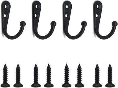 20 Pack Simple Black Hooks, Wall Hooks, Black Coat Hooks, Equipped With Mounting Screws - image 1