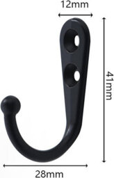20 Pack Simple Black Hooks, Wall Hooks, Black Coat Hooks, Equipped With Mounting Screws - thumbnail 2