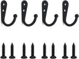 20 Pack Simple Black Hooks, Wall Hooks, Black Coat Hooks, Equipped With Mounting Screws - thumbnail 1