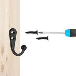 20 Pack Simple Black Hooks, Wall Hooks, Black Coat Hooks, Equipped With Mounting Screws - thumbnail 5