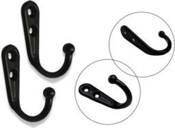 20 Pack Simple Black Hooks, Wall Hooks, Black Coat Hooks, Equipped With Mounting Screws - thumbnail 4