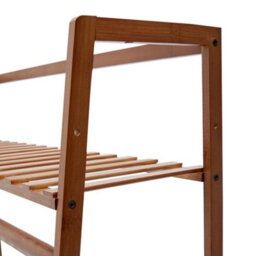 Thehotsale Trapezoid Bamboo Garment Rack With 5-Tier Storage Shelves Brown - thumbnail 6