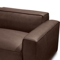 Valencia Nathan Full Aniline Leather Lounge Modular Four Seats Double Chaise Sofa Dark Chocolate Color Fsc Pine Wood - thumbnail 4