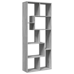Berkfield Room Divider Bookcase Grey Sonoma 67X25X161.5 Cm Engineered Wood - thumbnail 7