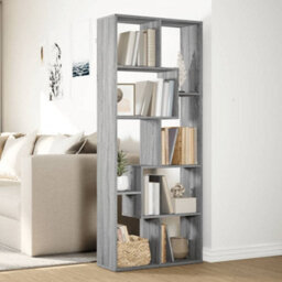 Berkfield Room Divider Bookcase Grey Sonoma 67X25X161.5 Cm Engineered Wood - thumbnail 4