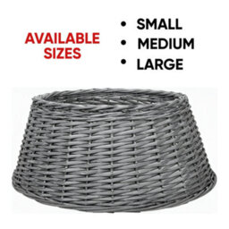 Natural Grey Wicker Christmas Tree Skirt 40Cm Top 58Cm Bottom 26Cm Height - Small - thumbnail 7