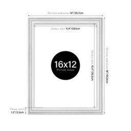16X12 White Ornate Picture Frame (40.6 X 30.5Cm) Poster, Photo, Artwork, Gallery Wall Or Print - thumbnail 2