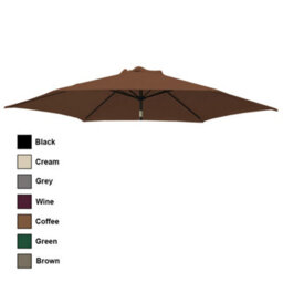 Rinse Bathrooms Coffee Replacement Parasol Canopy Replacement Parasol Cover Fabric For Garden Umbrella 2.5M 6 Arm - thumbnail 2