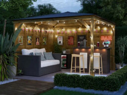 Dunster House Garden Bar Gazebo 3M X 3M Utopia Heavy Duty Garden Shelter With Log Bar Included - thumbnail 8