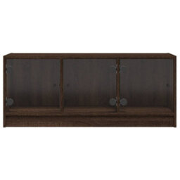 Walplus Tv Cabinet With Glass Doors Brown Oak 102X37X42 Cm - thumbnail 6