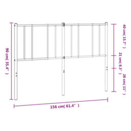 Berkfield Metal Headboard White 150 Cm - thumbnail 8