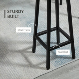 Homcom 6-Piece Industrial Bar Table Set, 2 Kitchen Tables With 4 Stools, Grey - thumbnail 8