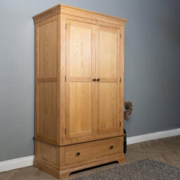 Elm Home And Products Elm Home And Garden Exquisite Oak Double Wardrobe Oak  2 Doors 1 Drawer - thumbnail 2