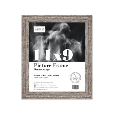 11X9 Walnut Ornate Picture Frame (27.9 X 22.9Cm) Poster, Photo, Artwork, Gallery Wall Or Print - image 1