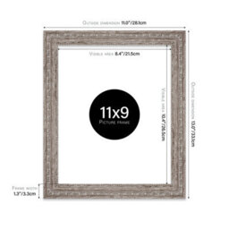 11X9 Walnut Ornate Picture Frame (27.9 X 22.9Cm) Poster, Photo, Artwork, Gallery Wall Or Print - thumbnail 2